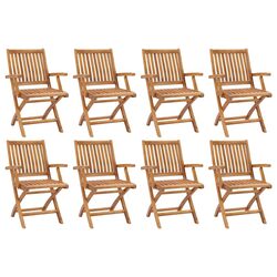 Timeless Teak Folding Garden Chair Set of 8