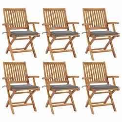 Reliable Folding Outdoor Chairs Set of 6 with Cushions