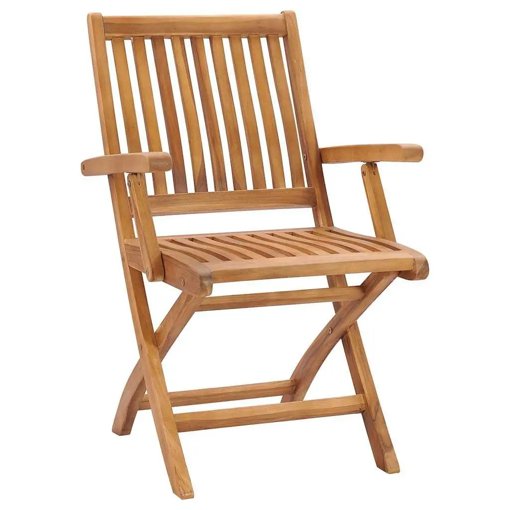 Folding Garden Chairs Set 8 Piece Teak Wood Outdoor Seating Anthracite Colour