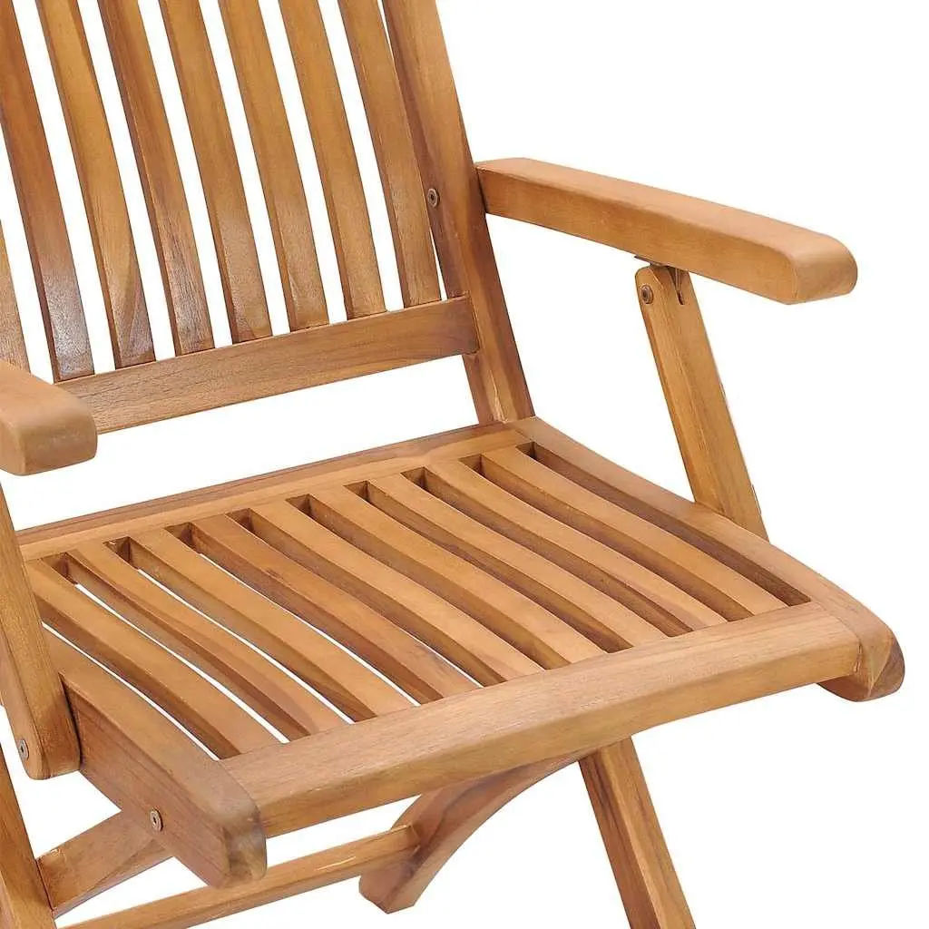Folding Garden Chairs Set 8 Piece Teak Wood Outdoor Seating Anthracite Colour