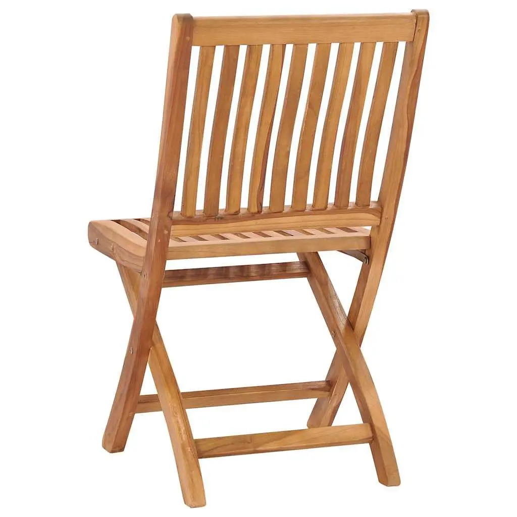 Folding Garden Chairs Set 4 pcs Teak Wood Outdoor Seating Brown