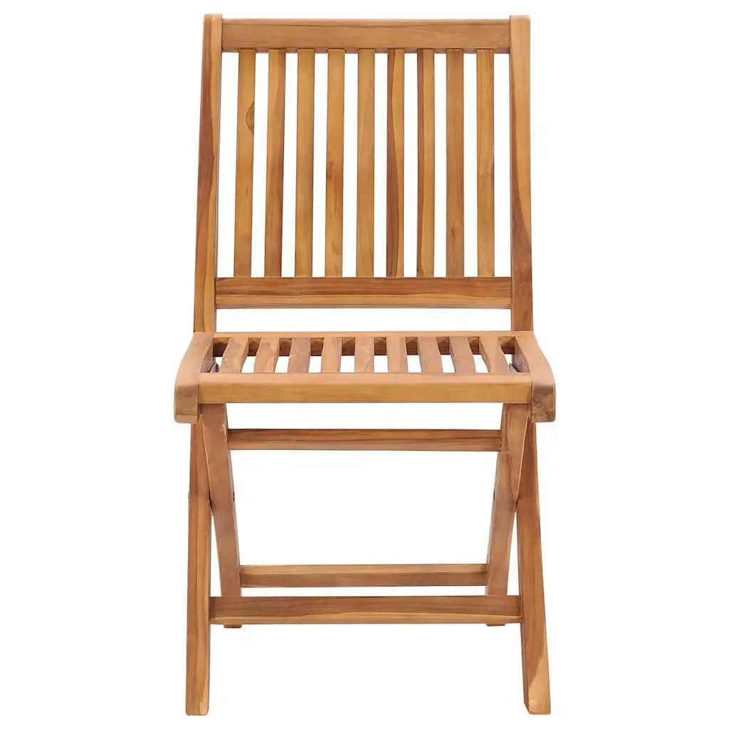 Outdoor Folding Garden Chairs Set 6 Pieces Teak Wood Grey
