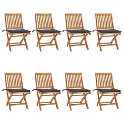 Reliable 8 pcs Folding Garden Chairs with Cushions
