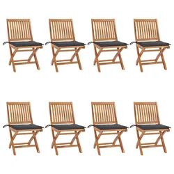 Reliable 8 pcs Folding Garden Chairs with Cushions