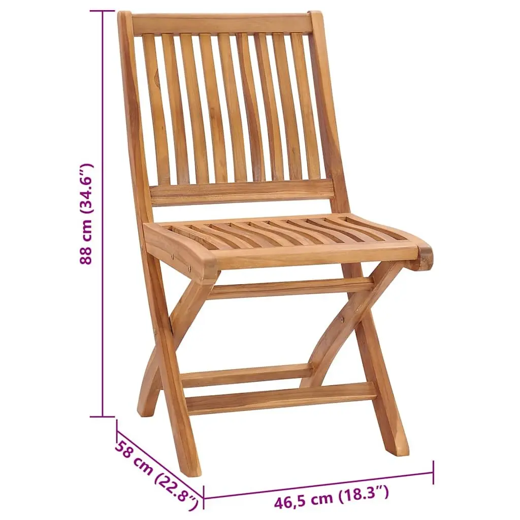 Folding Garden Chairs Outdoor Seating 8 Piece Teak Wood Anthracite