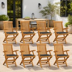 Quality Teak Wood Outdoor Chairs – 8 Folding Design