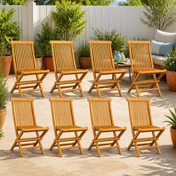 Reliable 8-Piece Folding Chairs Set for Outdoor Use