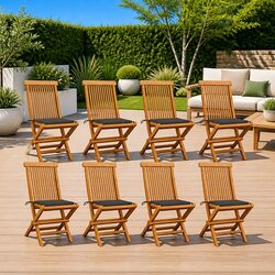 Practical and Stylish Outdoor Folding Chairs Set of 8