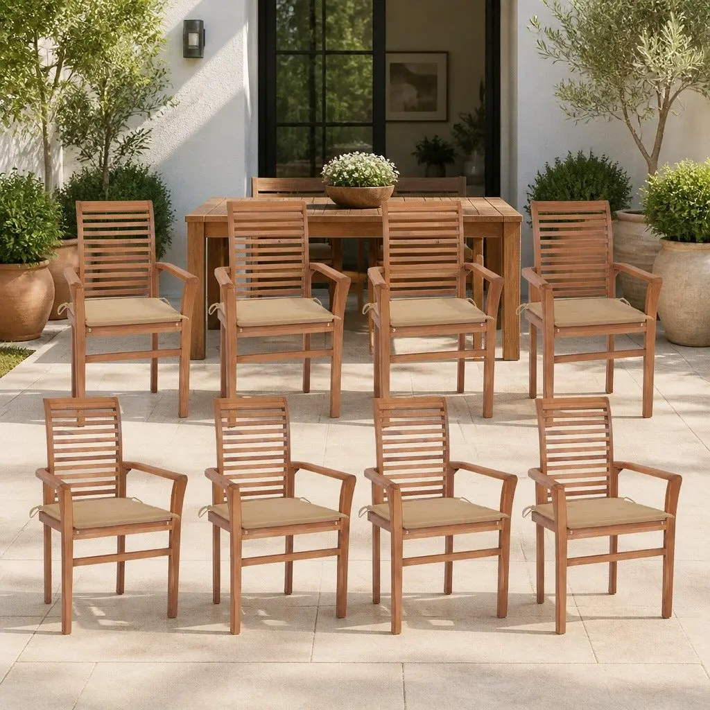 Teak Chair Set for Outdoor Use