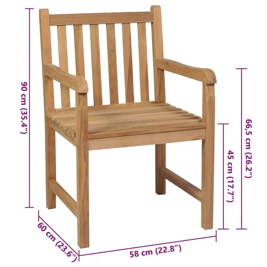 Outdoor Chairs Set 6 Piece Garden Seating Teak Wood Anthracite Cushions