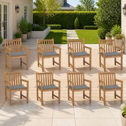 Durable Outdoor Dining Chair Set with Cushions – 8 Pieces