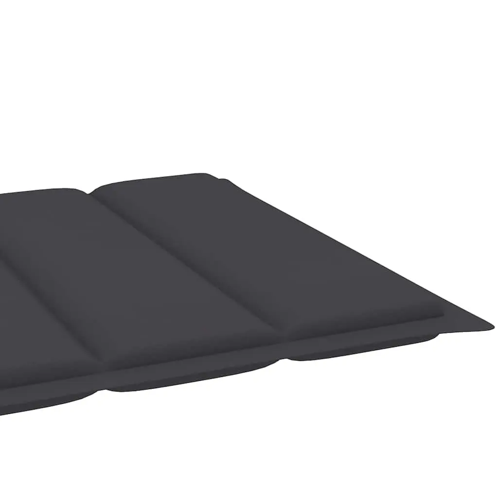 Teak Wood Sun Loungers 2 pcs Adjustable Outdoor Daybed with Anthracite Cushion