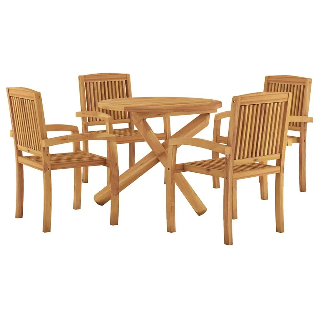 5 Piece Garden Dining Set in Solid Teak Wood