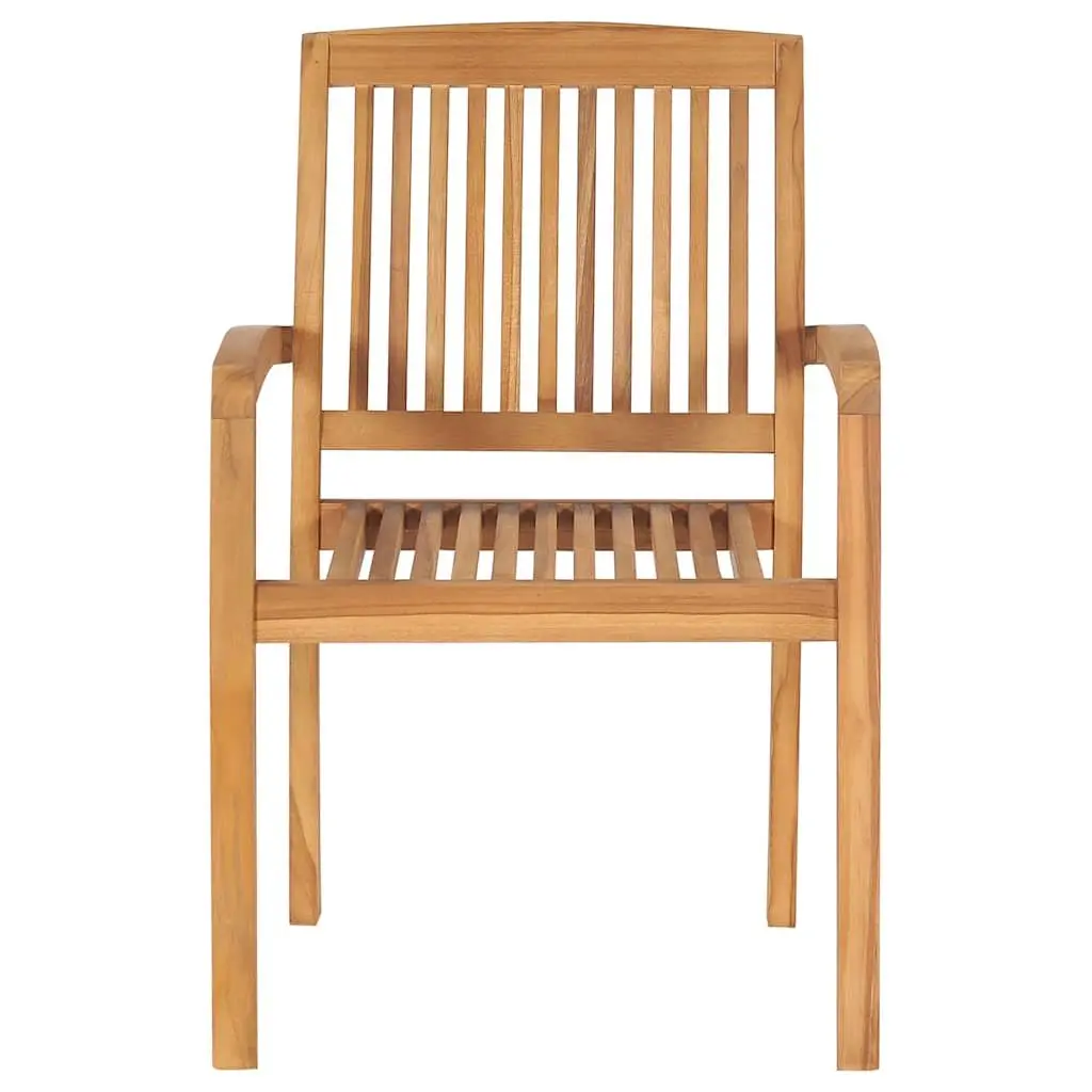 Stacking Garden Chairs Set with Grey Cushions