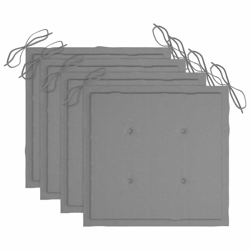 Stacking Garden Chairs Set with Grey Cushions