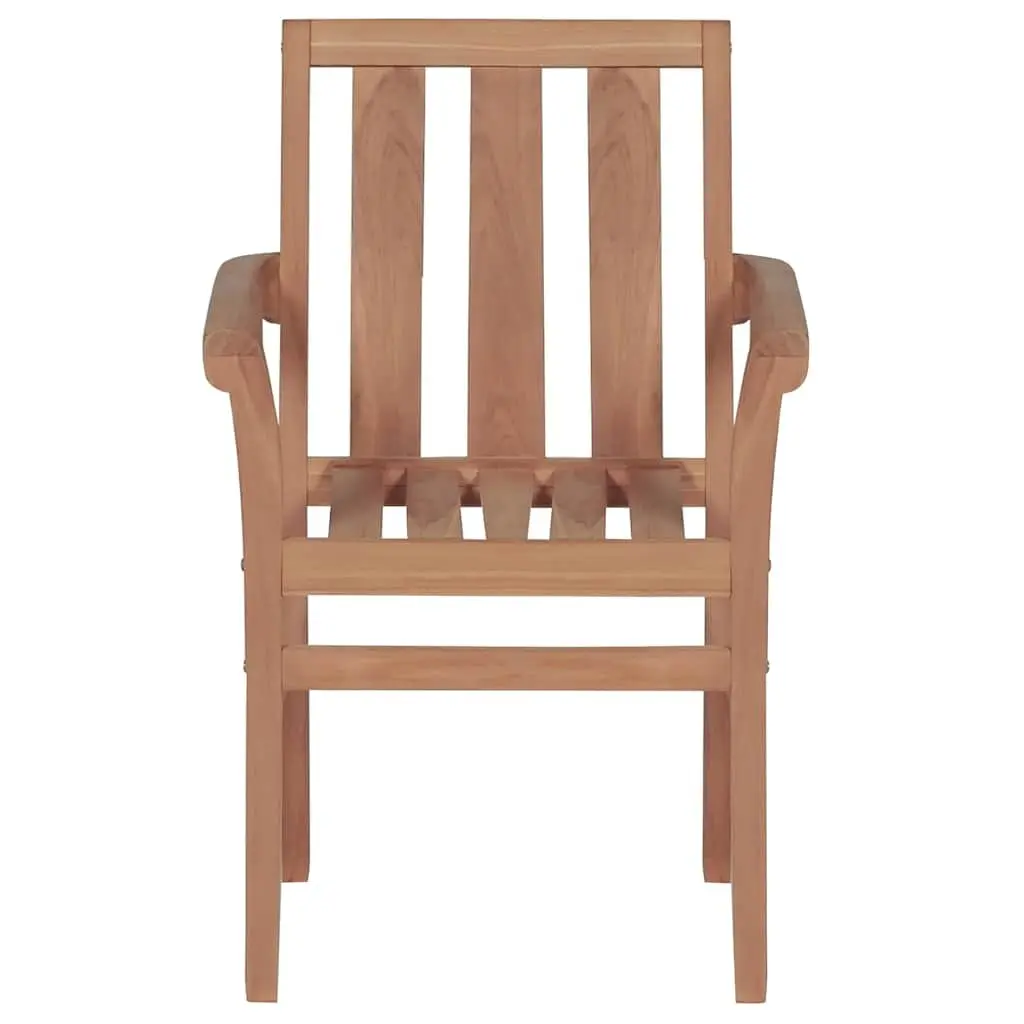 Stackable Outdoor Garden Chairs Set 8 pcs Solid Teak Wood Brown