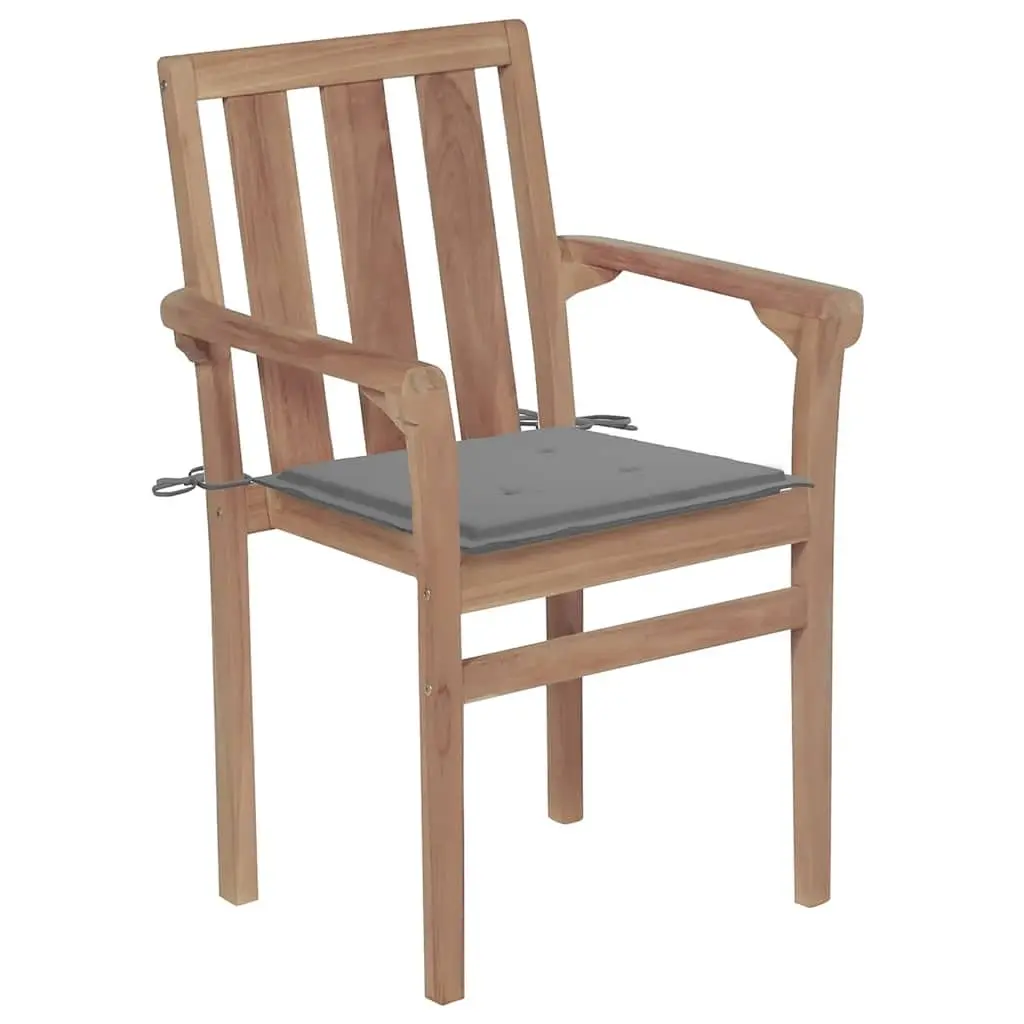 Outdoor Stackable Chairs with Cushions Set of 6