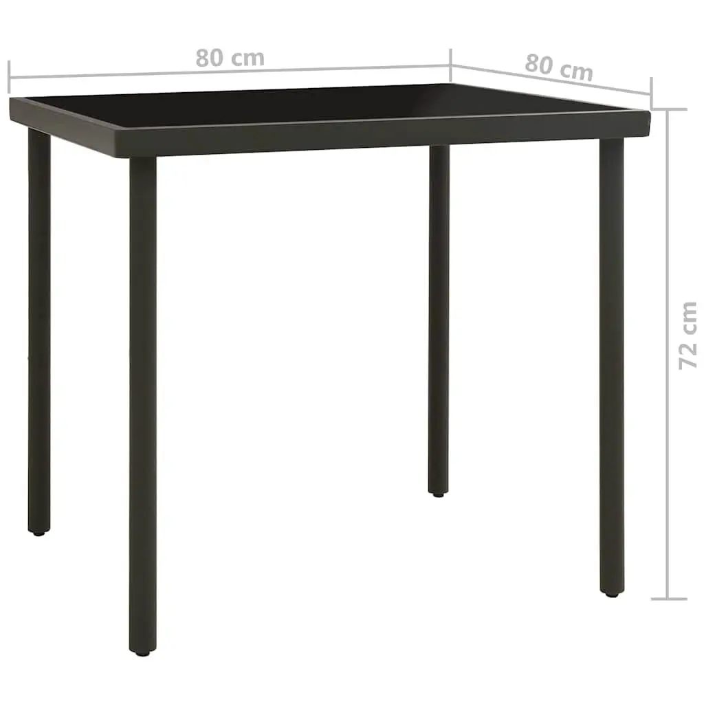 3 Piece Outdoor Dining Set Dining Chairs Steel Frame Anthracite
