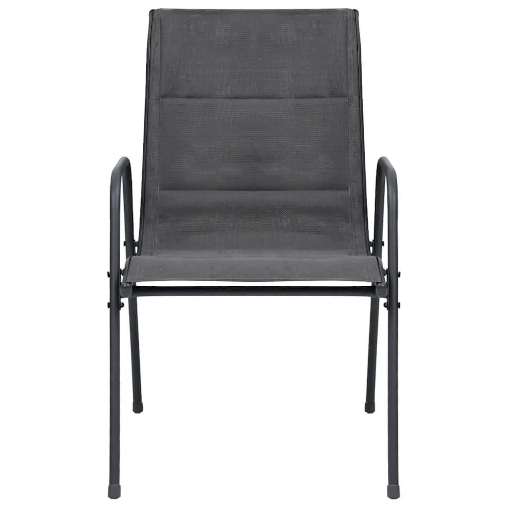 3 Piece Outdoor Dining Set Dining Chairs Steel Frame Anthracite