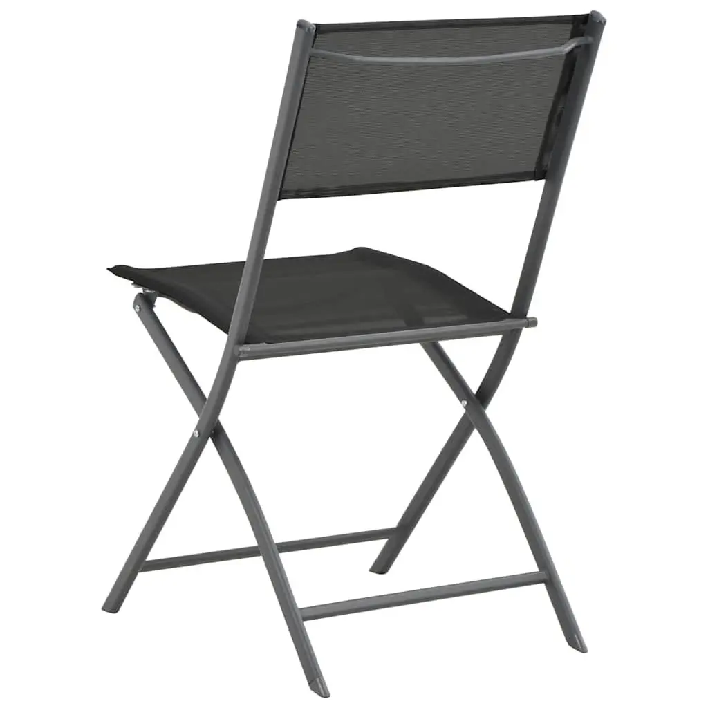 3 Piece Outdoor Dining Set Steel Frame Foldable Chairs Garden Patio Furniture