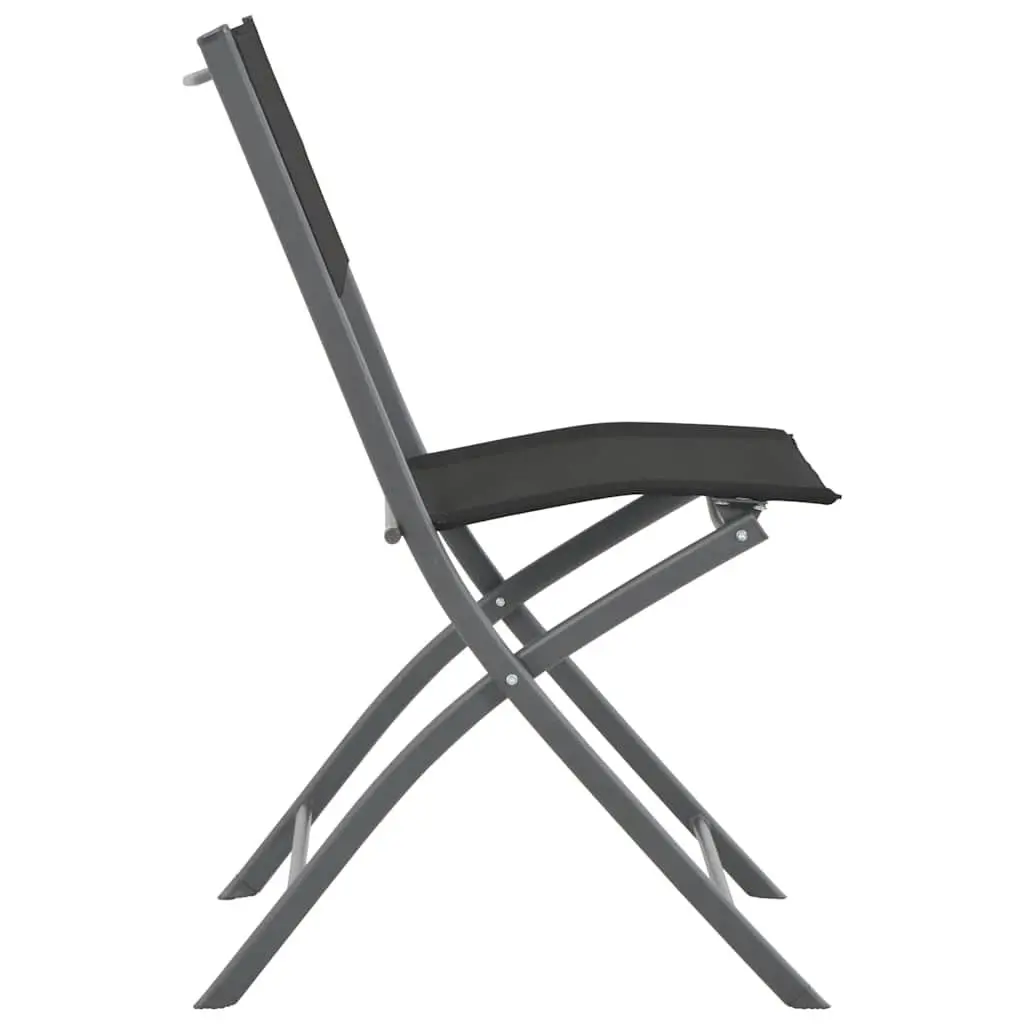 Outdoor Dining Set 5 Piece Steel Frame Folding Chairs Garden Patio Furniture