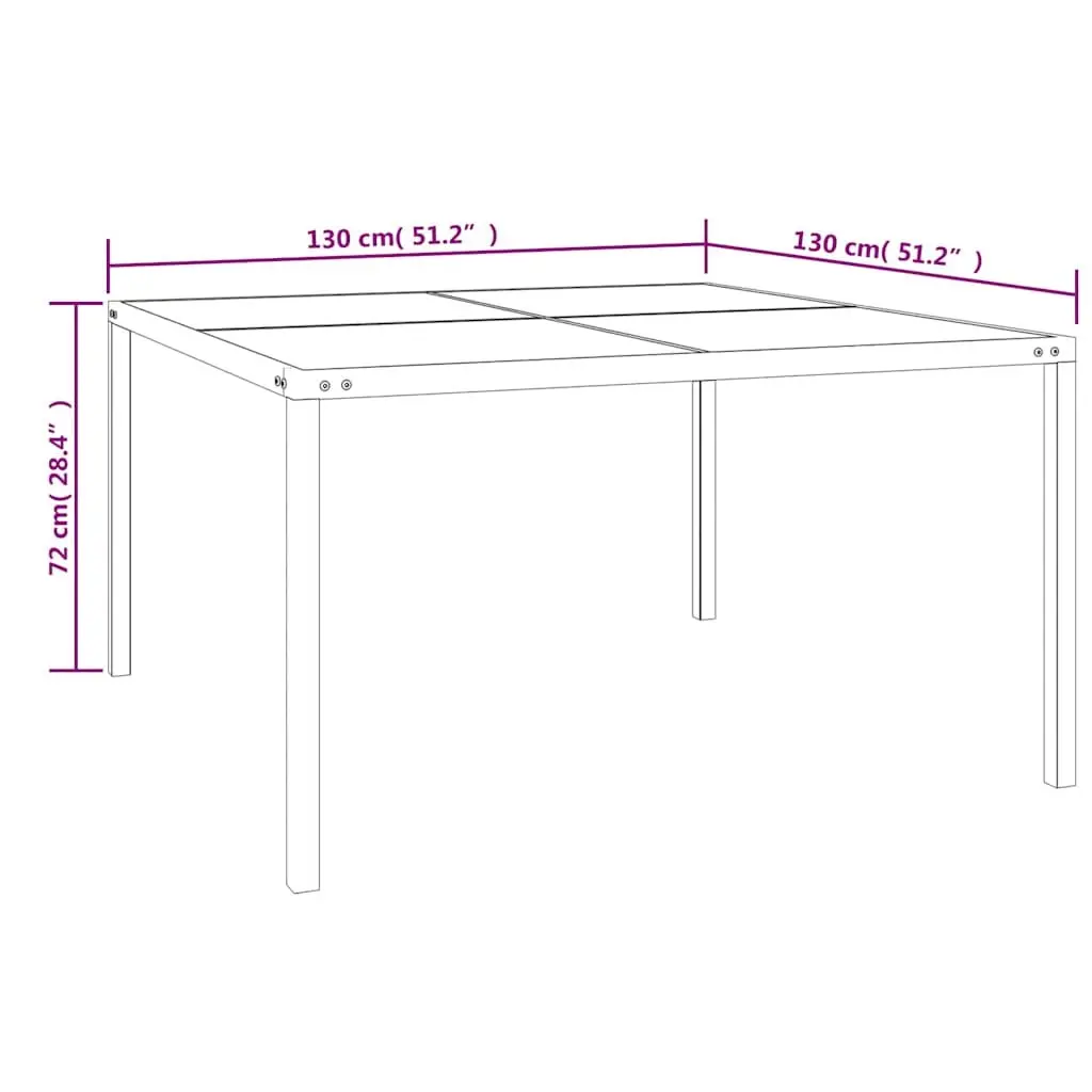 Outdoor Dining Set 9 Piece Steel Frame Table Chairs Grey
