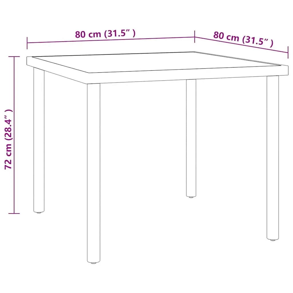 3 Piece Outdoor Dining Set with Space-Saving Chairs
