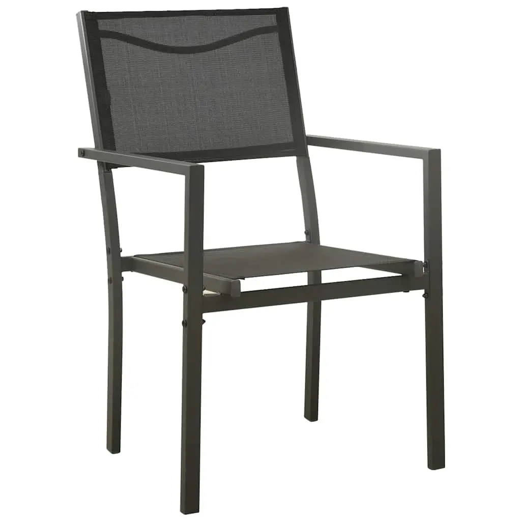 5 Piece Outdoor Dining Set Garden Furniture Steel Frame Anthracite Patio Table