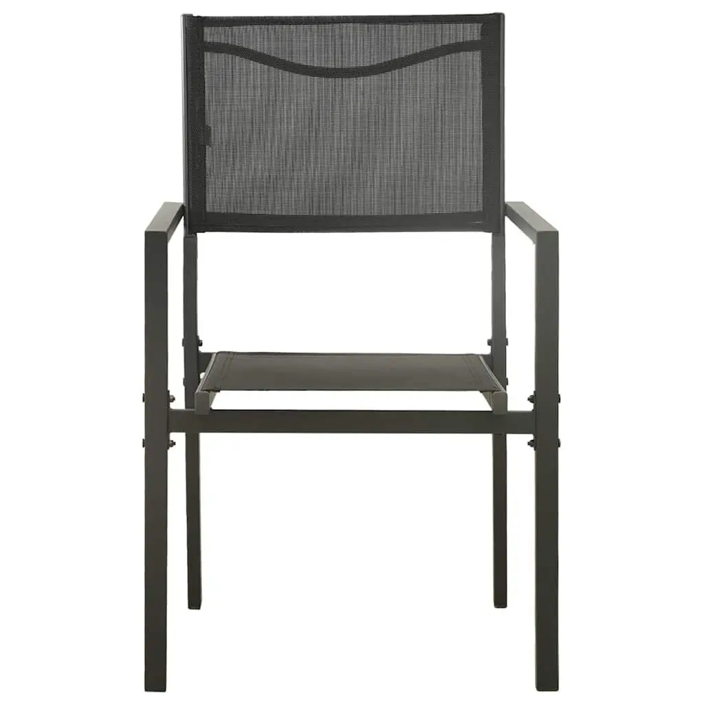 9 Piece Outdoor Dining Set Steel Frame Table Chairs Garden Patio Furniture Black