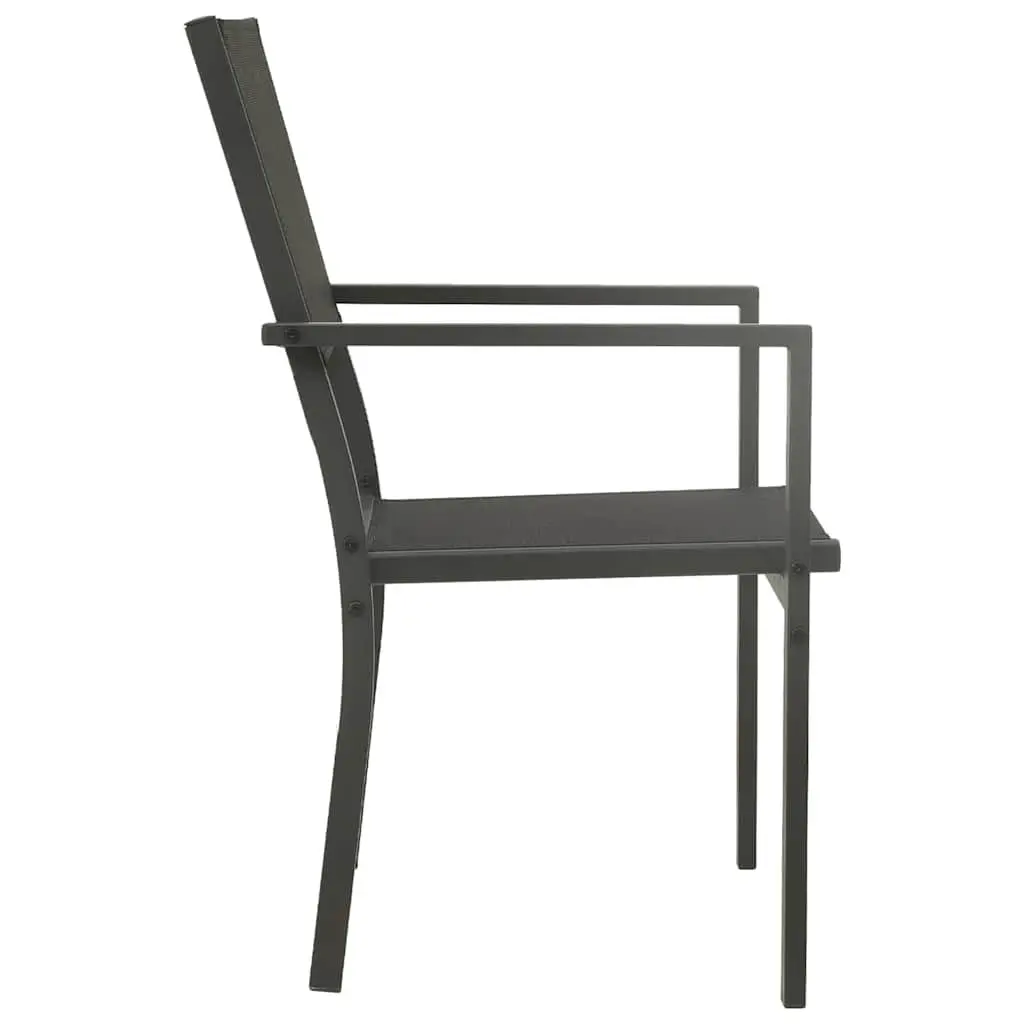 9 Piece Outdoor Dining Set Steel Frame Table Chairs Garden Patio Furniture Black