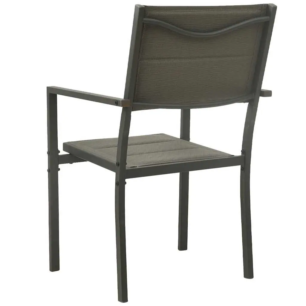 Outdoor Dining Set 5 Piece Steel Frame Chairs Table Garden Furniture Anthracite