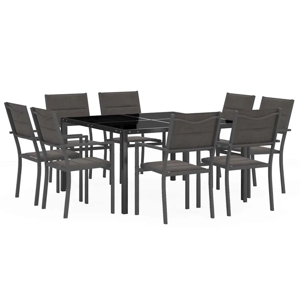 9 Piece Outdoor Dining Set with Stackable Chairs