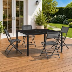 Value-Packed Outdoor Dining Set with Foldable Chairs