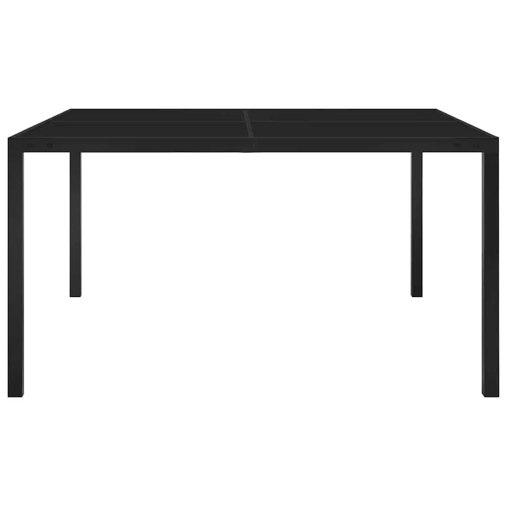 7 Piece Outdoor Dining Set Steel Frame Black Folding Chairs Garden Furniture