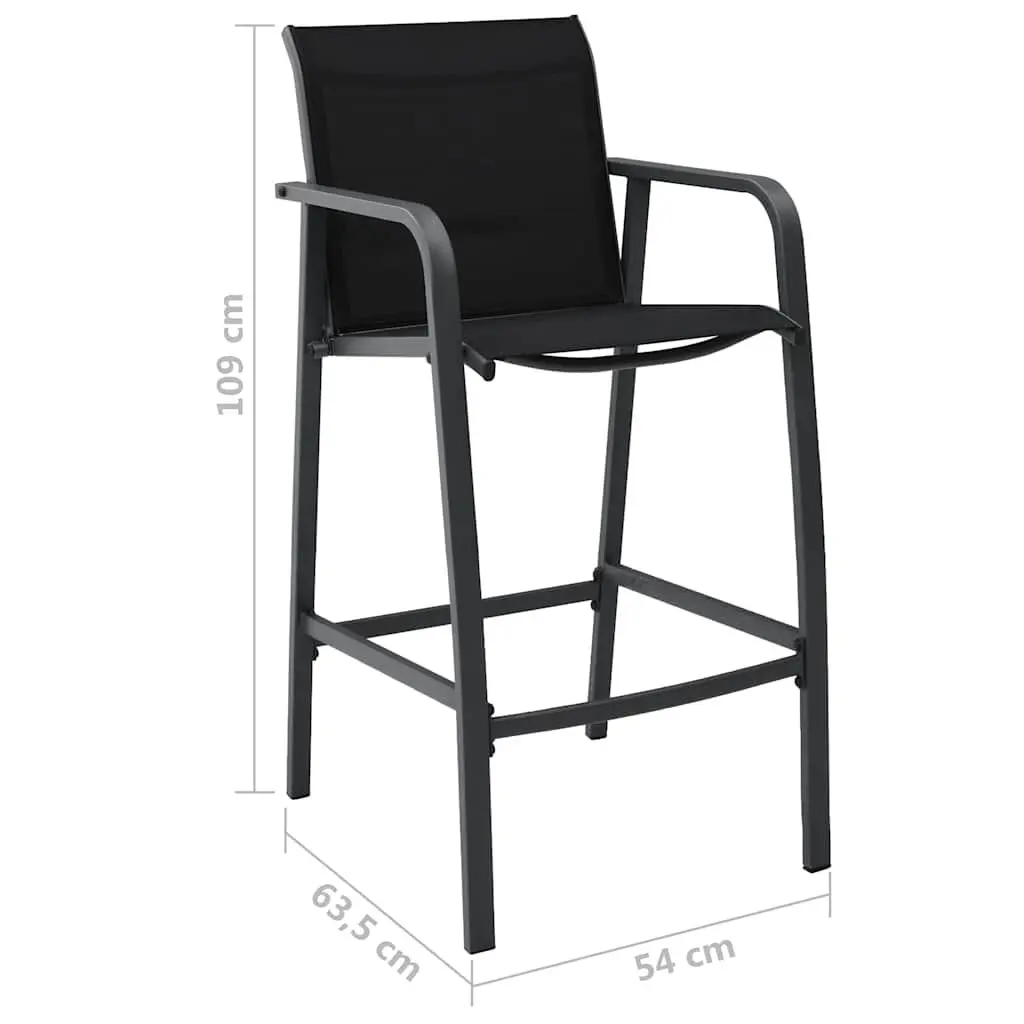 Garden Bar Set Outdoor Furniture 5 Piece Dining Chairs Table Patio Black