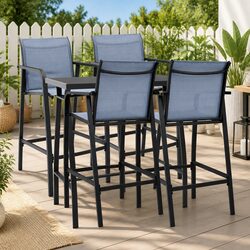 Comfortable and Durable 5-Piece Outdoor Bar Set