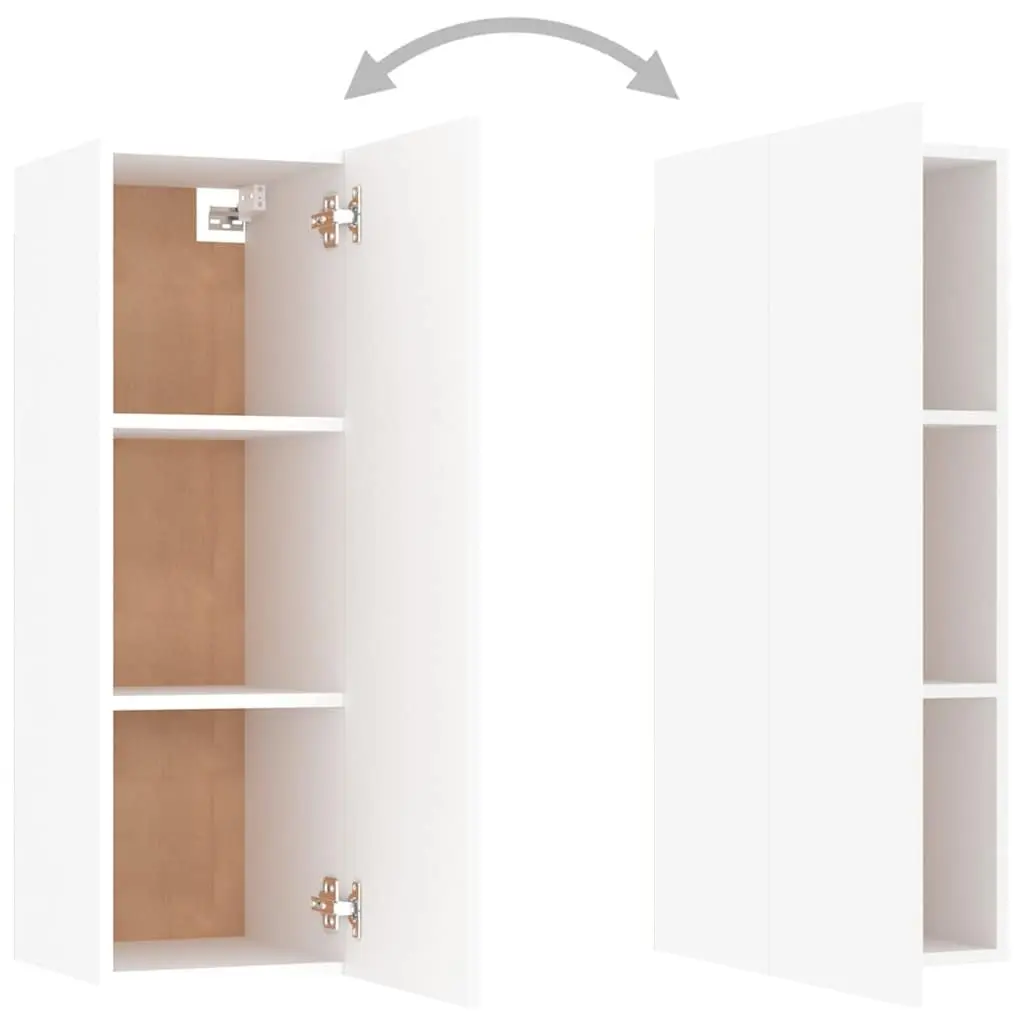 4 Piece TV Cabinet Set Wall Mounted Storage Unit Living Room Furniture White