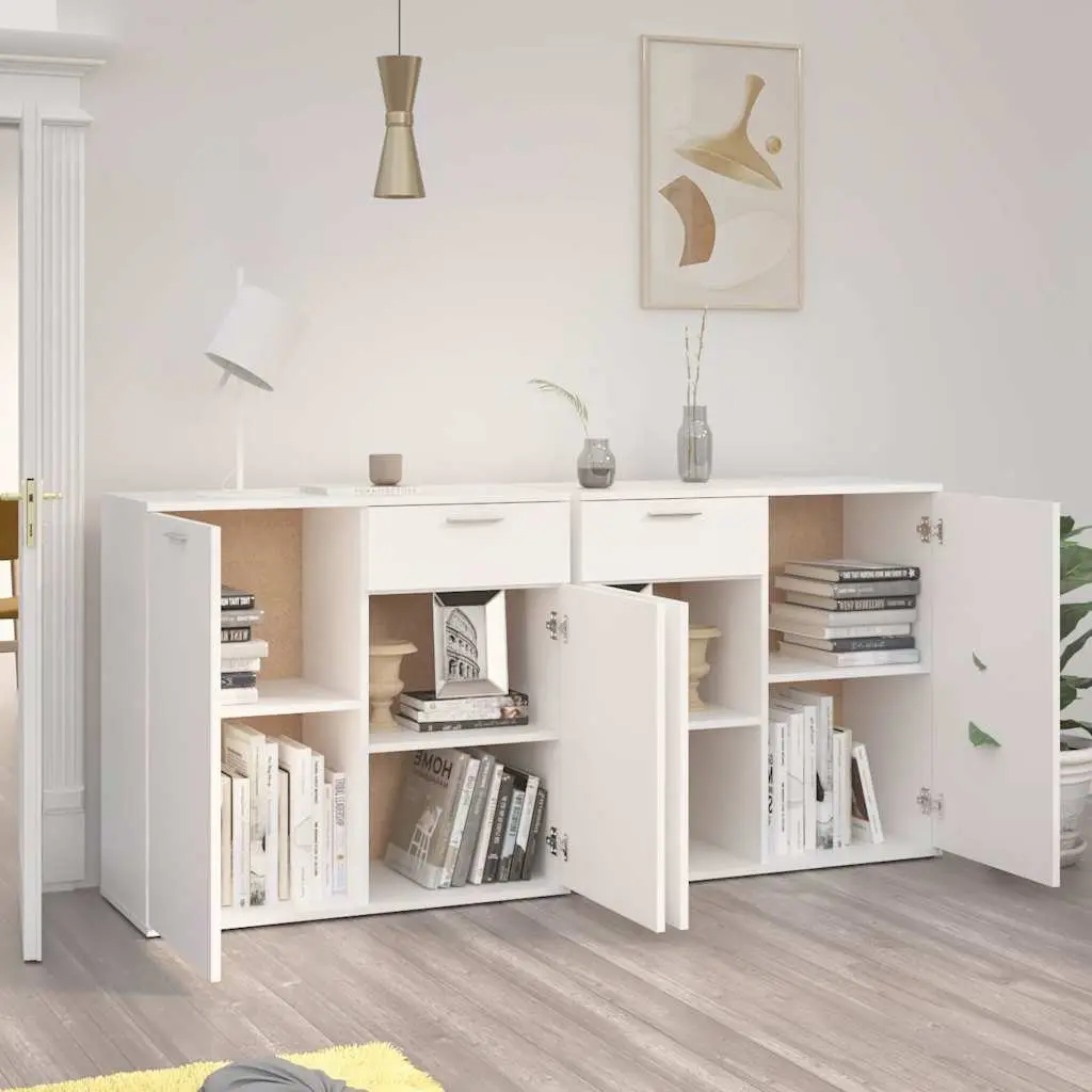 White Storage Sideboard 160x36x75 cm