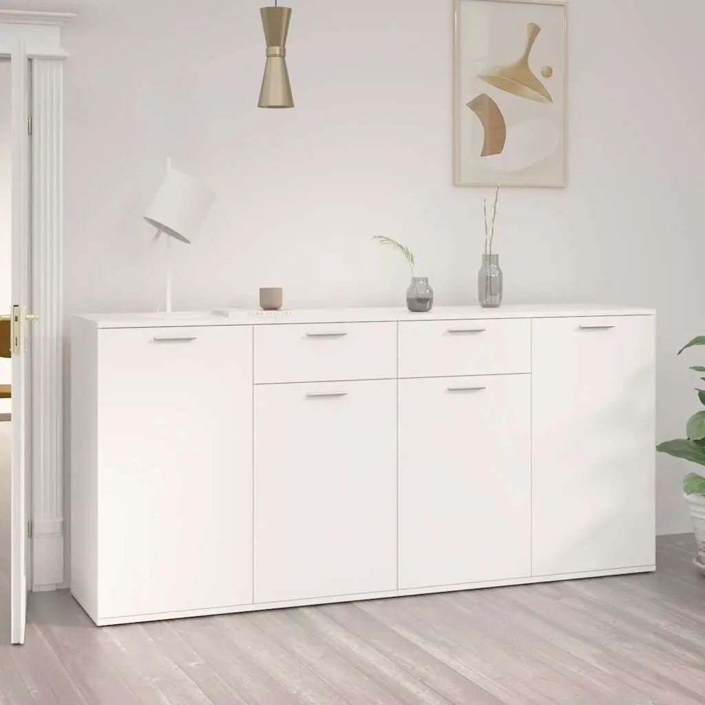 White Storage Sideboard 160x36x75 cm