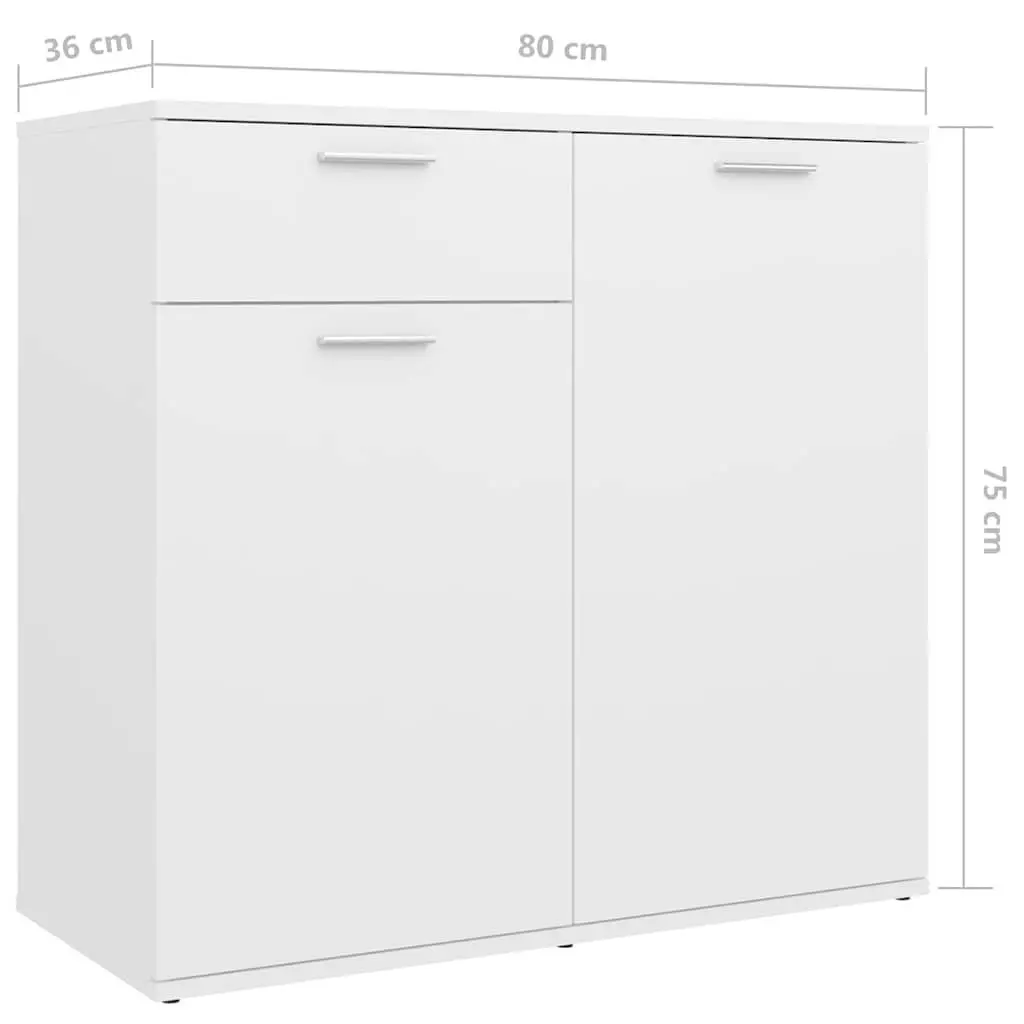 White Storage Sideboard 160x36x75 cm