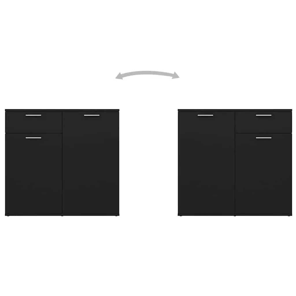 Sideboard Buffet Cabinet Storage Unit 160x36x75 cm Black 4 Door 2 Drawer