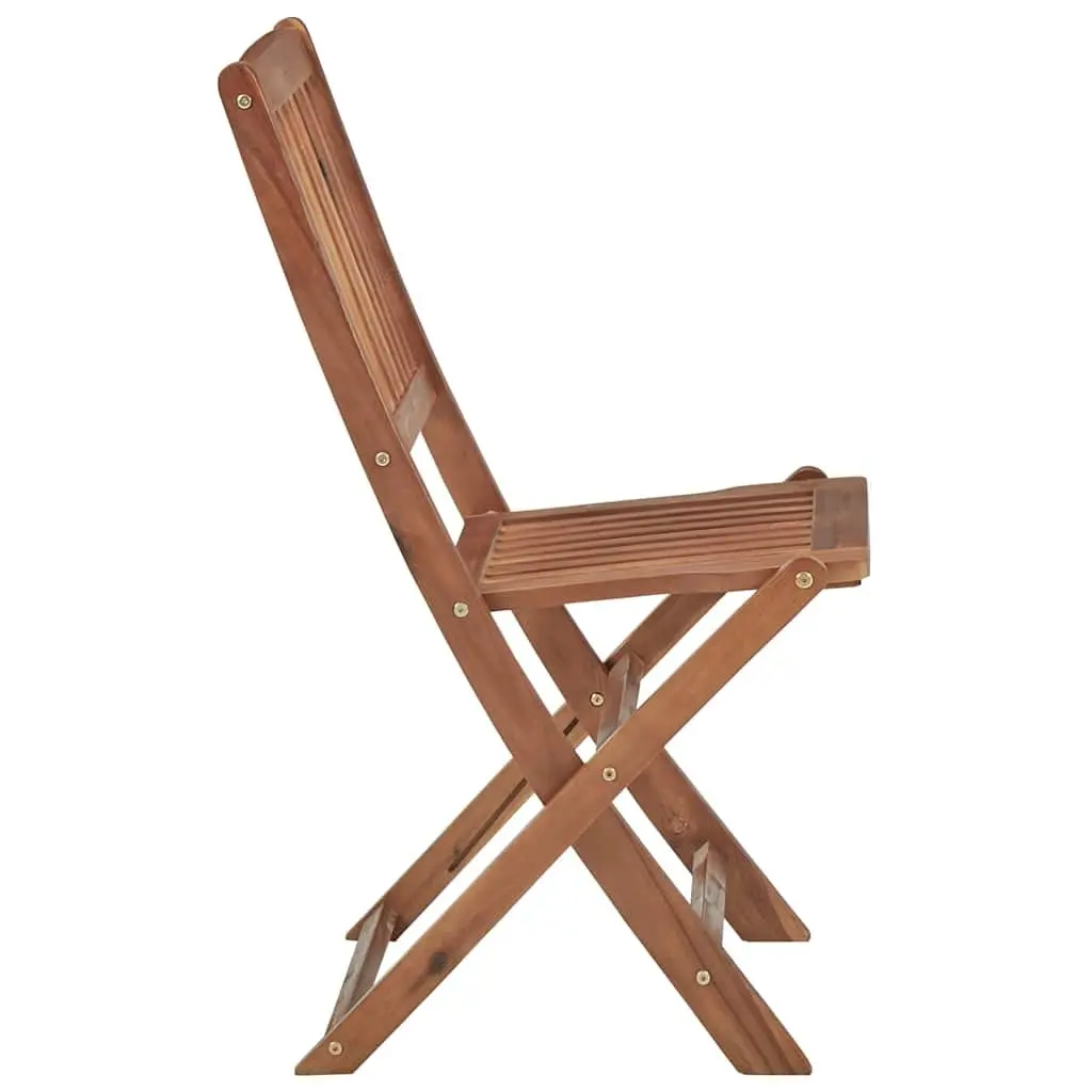 Folding Outdoor Chairs 6 Pieces Solid Acacia Wood Garden Dining Patio Seating Brown