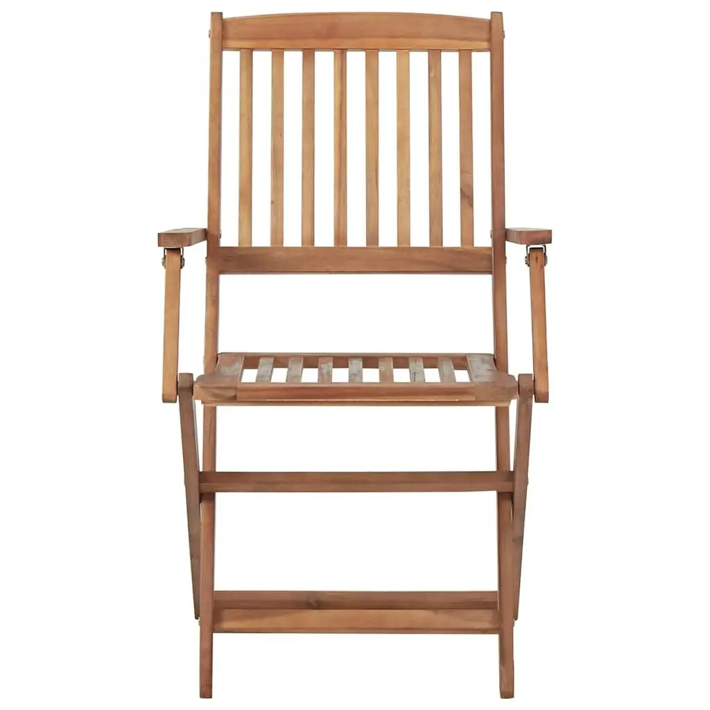 Folding Garden Chairs Set 6 pcs with Cushions Solid Acacia Wood Outdoor Seating