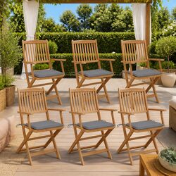 Reliable Folding Garden Chairs with Cushions - Set of 6