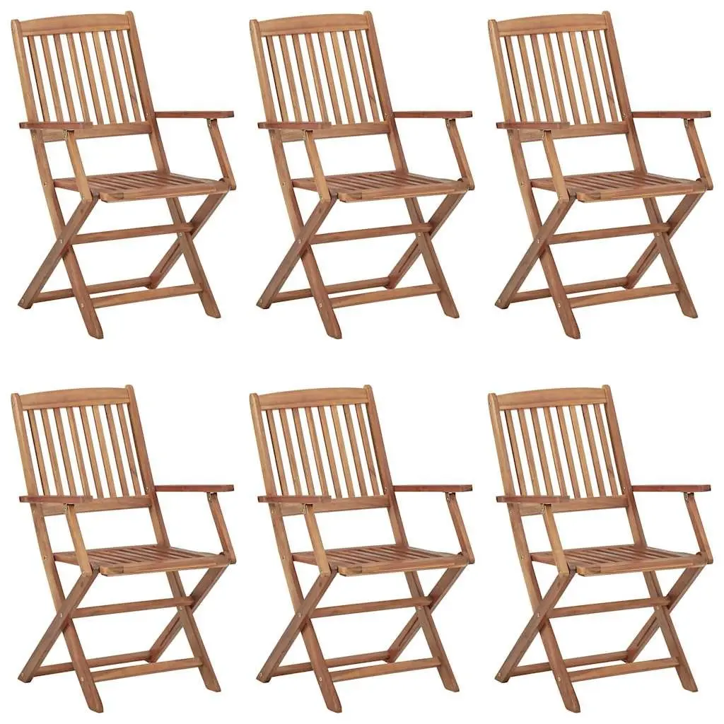 Folding Garden Chairs Outdoor Seating 6 Piece Grey