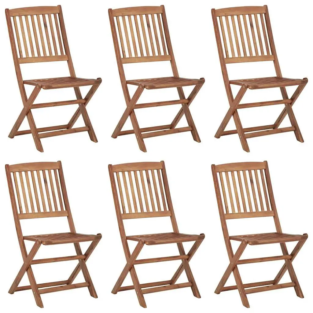 Folding Garden Chairs Outdoor Seating 6 Piece Grey