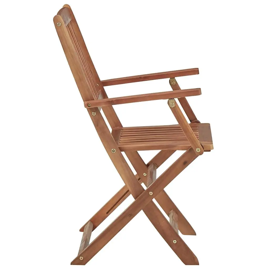 Outdoor Chairs Folding Set 8 Pcs Solid Wood Garden Dining Seating Brown