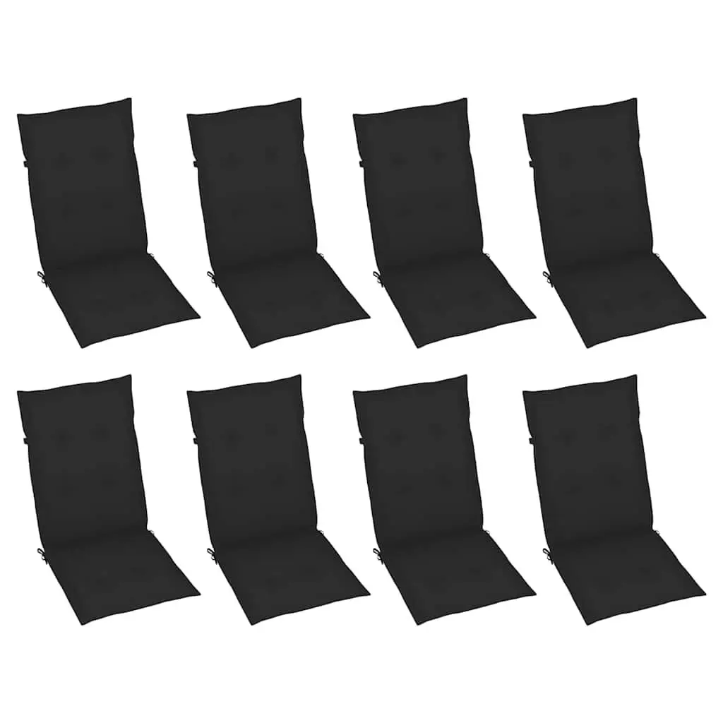 Outdoor Reclining Chairs Set 8 Piece Garden Armchairs Adjustable Backrest Grey Wood