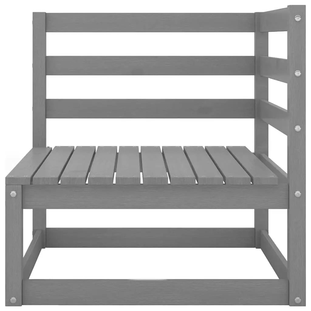 Outdoor Sofa 2-Seater Garden Lounge Solid Pinewood Grey