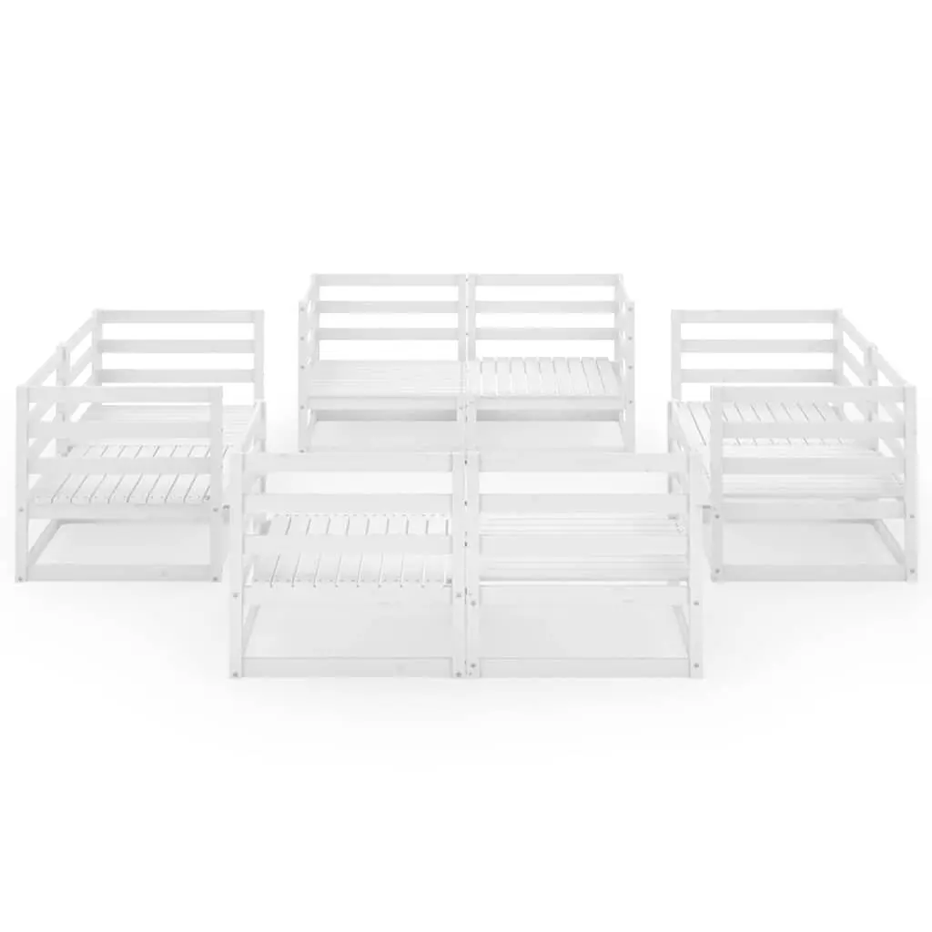 Garden Lounge Set 8 Piece Outdoor Furniture Modular Seating White